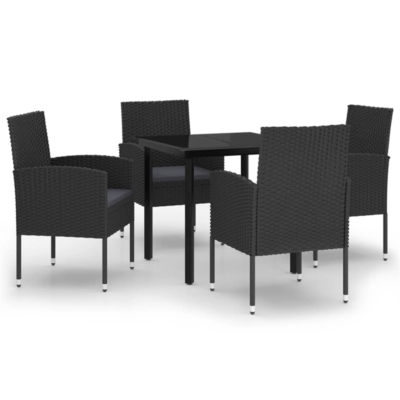 vidaXL Garden Dining Set in Black and Dark Gray