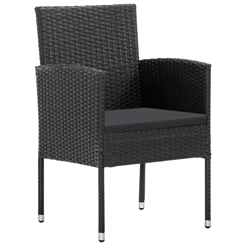 vidaXL Garden Dining Set in Black and Dark Gray
