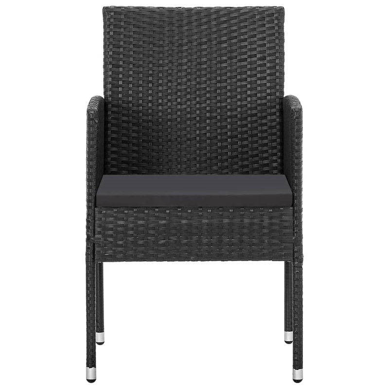vidaXL Garden Dining Set in Black and Dark Gray