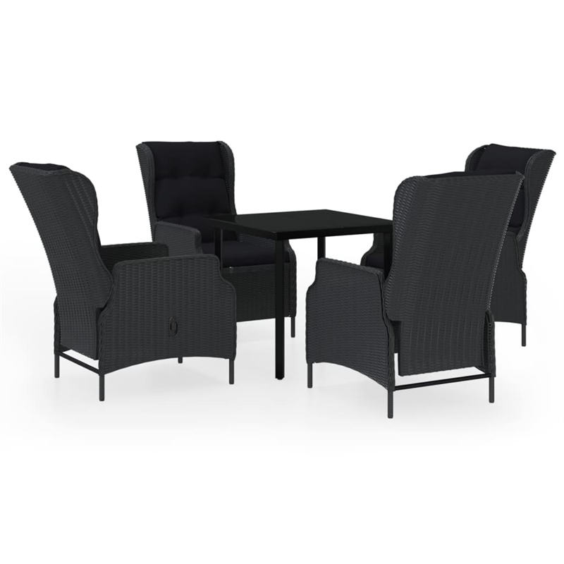 vidaXL Garden Dining Set in Dark Gray/Black