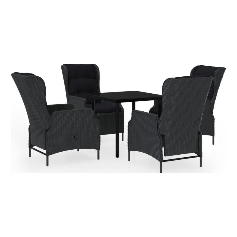 vidaXL Garden Dining Set in Dark Gray/Black