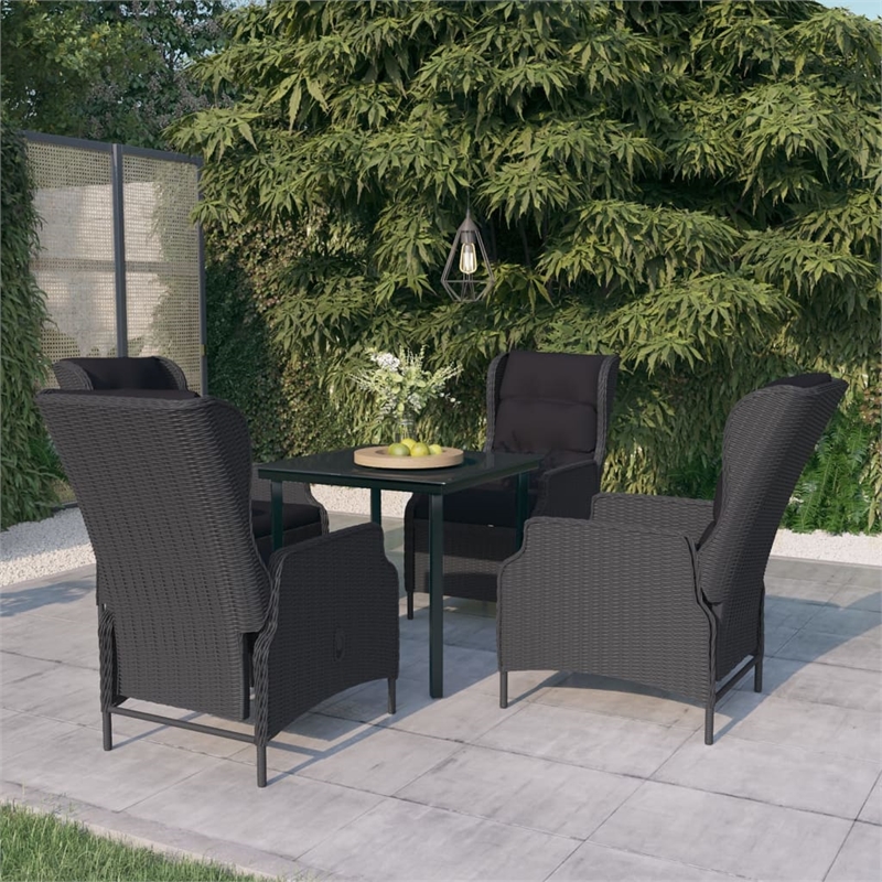 vidaXL Garden Dining Set in Dark Gray/Black