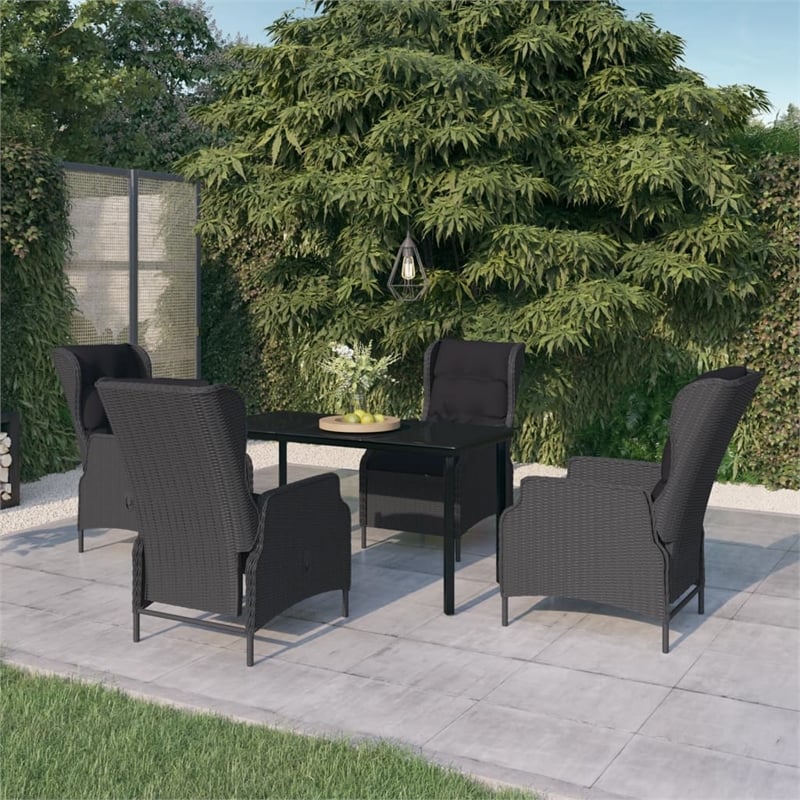 vidaXL Garden Dining Set in Dark Gray