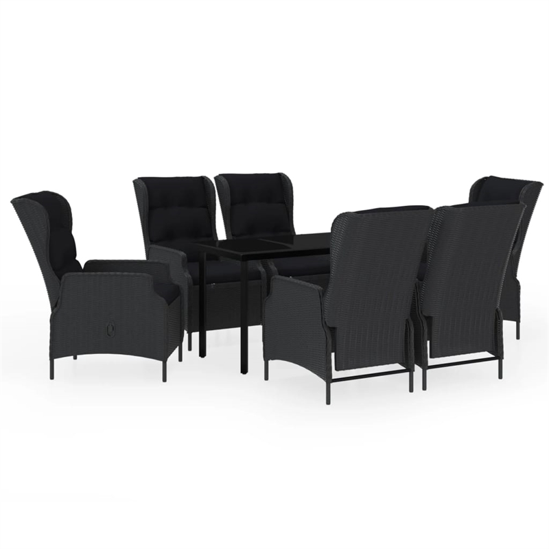 vidaXL Garden Dining Set in Dark Gray/Black