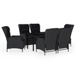 vidaXL Garden Dining Set in Dark Gray/Black