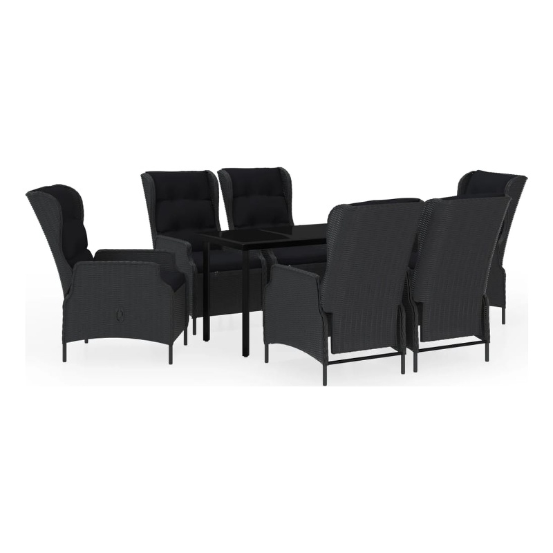 vidaXL Garden Dining Set in Dark Gray/Black