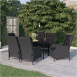 vidaXL Garden Dining Set in Dark Gray/Black