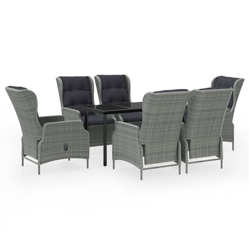 vidaXL Garden Dining Set in Light Gray/Black