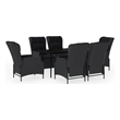 vidaXL Garden Dining Set in Dark Gray/Black