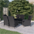 vidaXL Garden Dining Set in Dark Gray/Black