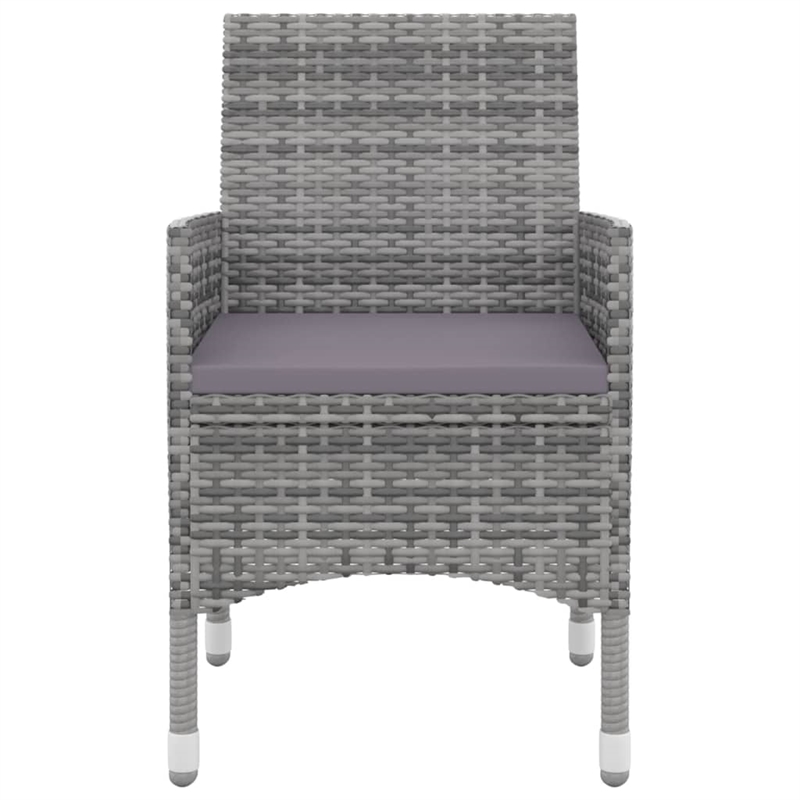 vidaXL Garden Dining Set in Gray/Dark Gray/Black