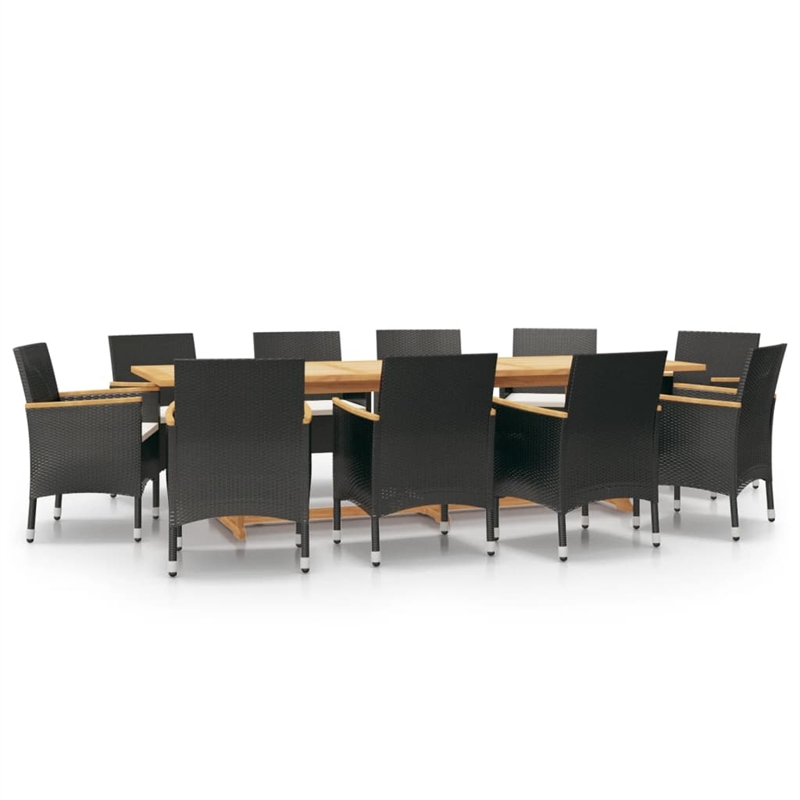 vidaXL Garden Dining Set in Black/Cream White