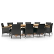 vidaXL Garden Dining Set in Black/Cream White