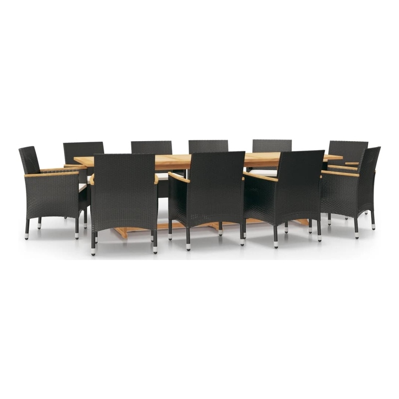 vidaXL Garden Dining Set in Black/Cream White