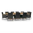 vidaXL Garden Dining Set in Black/Cream White