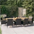 vidaXL Garden Dining Set in Black/Cream White