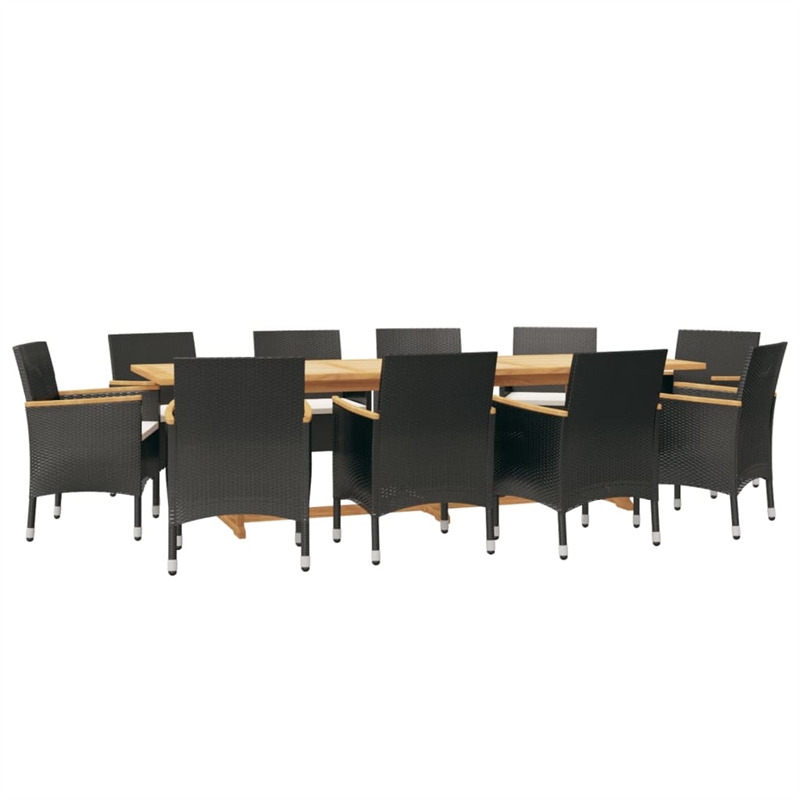 vidaXL Garden Dining Set in Black/Cream White