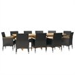 vidaXL Garden Dining Set in Black/Cream White