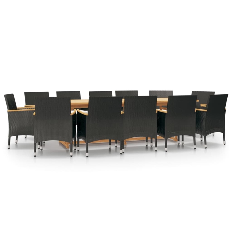 vidaXL Garden Dining Set in Black/Cream White