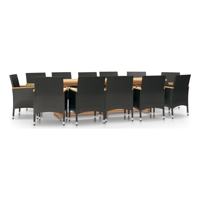 vidaXL Garden Dining Set in Black/Cream White