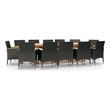 vidaXL Garden Dining Set in Black/Cream White