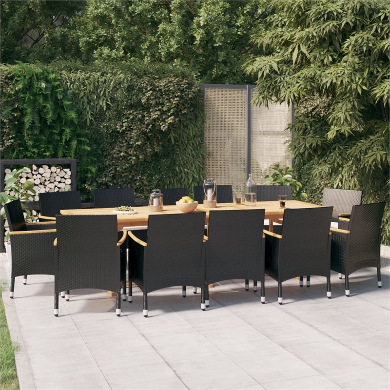 vidaXL Garden Dining Set in Black/Cream White