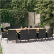 vidaXL Garden Dining Set in Black/Cream White