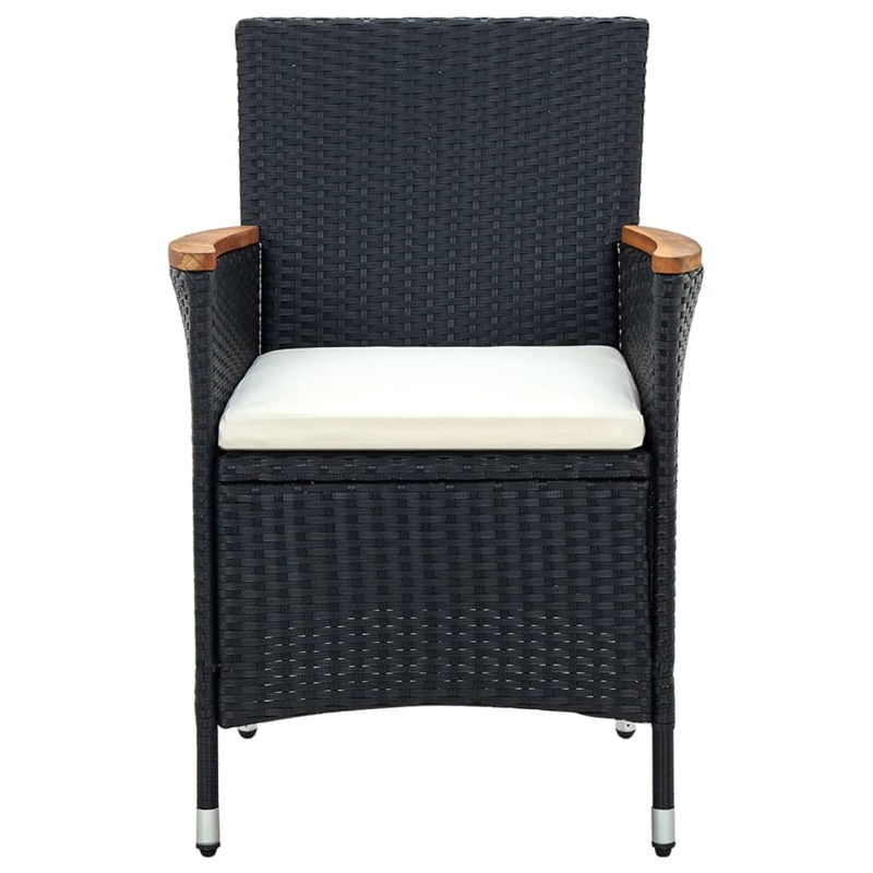 vidaXL Garden Dining Set in Black/Cream White