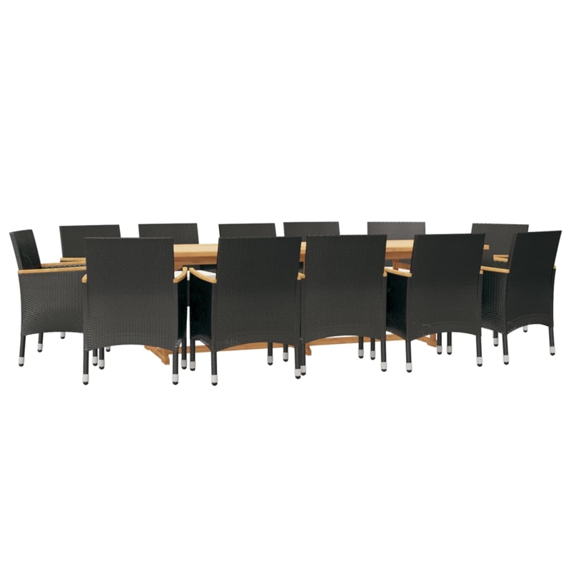 vidaXL Garden Dining Set in Black/Cream White