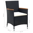 vidaXL Garden Dining Set in Black/Cream White