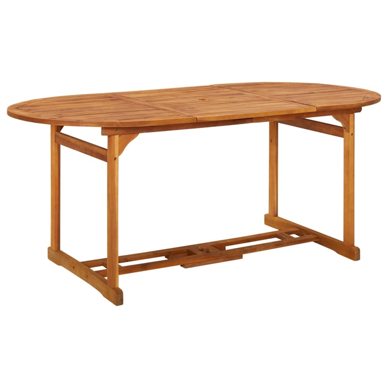 vidaXL 9 Piece Solid Acacia Wood Patio Dining Set in Gray