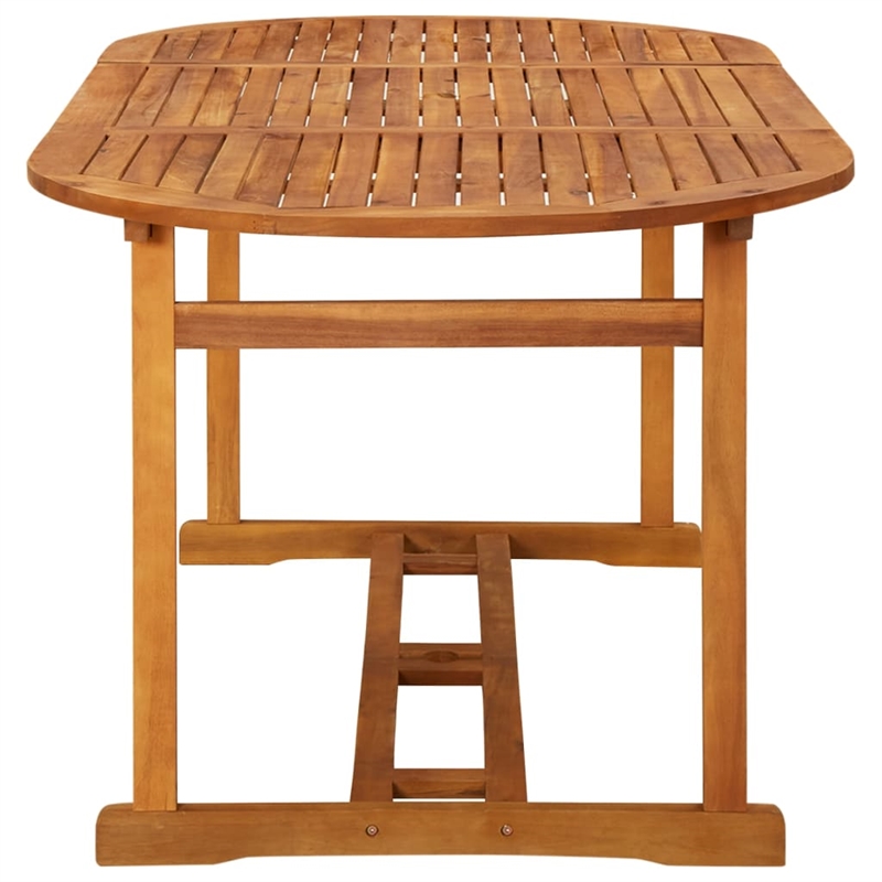 vidaXL 9 Piece Solid Acacia Wood Patio Dining Set in Gray