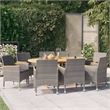 vidaXL 9 Piece Solid Acacia Wood Patio Dining Set in Gray