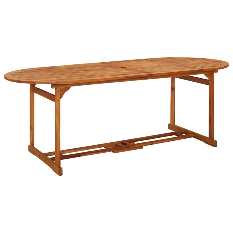 vidaXL Solid Acacia Wood Ergonomic Garden Dining Set in Gray