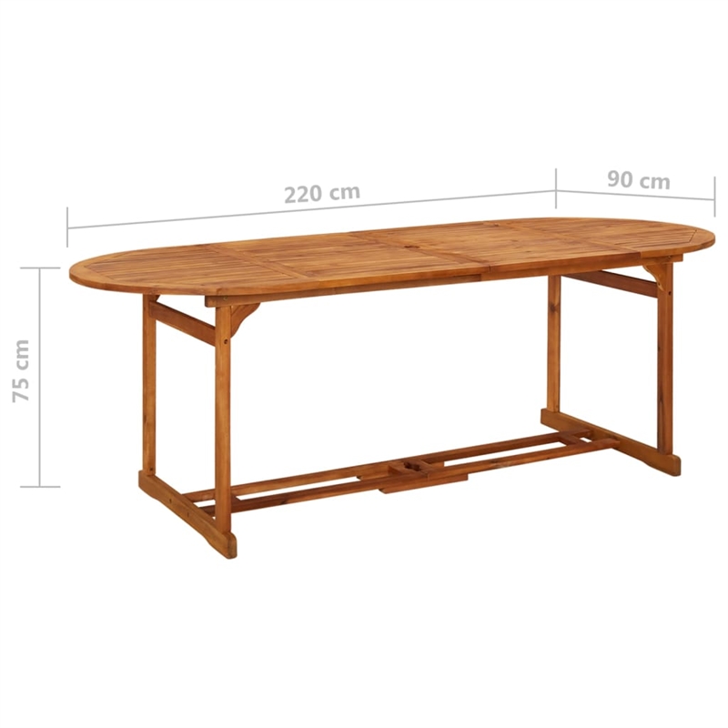 vidaXL Solid Acacia Wood Ergonomic Garden Dining Set in Gray