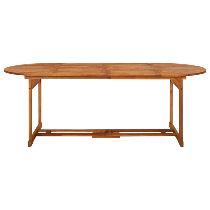 vidaXL Solid Acacia Wood Ergonomic Garden Dining Set in Gray