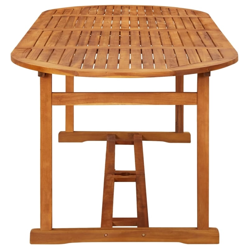 vidaXL Solid Acacia Wood Ergonomic Garden Dining Set in Gray