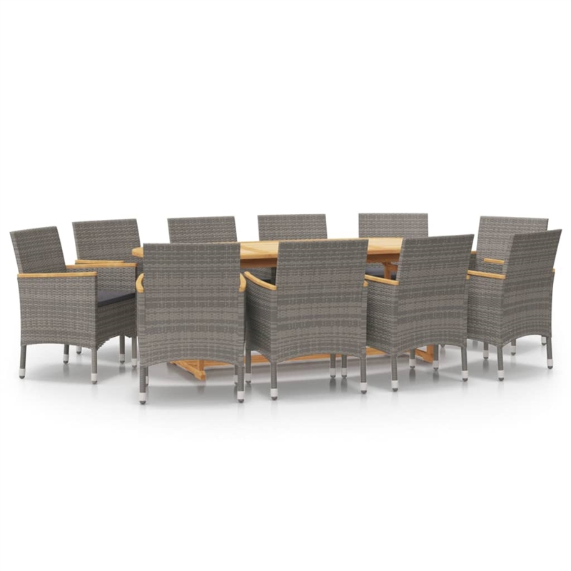 vidaXL Garden Dining Set in Gray/Dark Gray