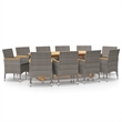 vidaXL Garden Dining Set in Gray/Dark Gray