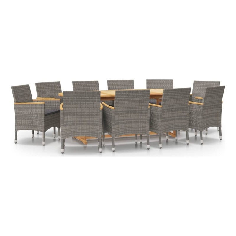 vidaXL Garden Dining Set in Gray/Dark Gray