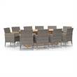 vidaXL Garden Dining Set in Gray/Dark Gray
