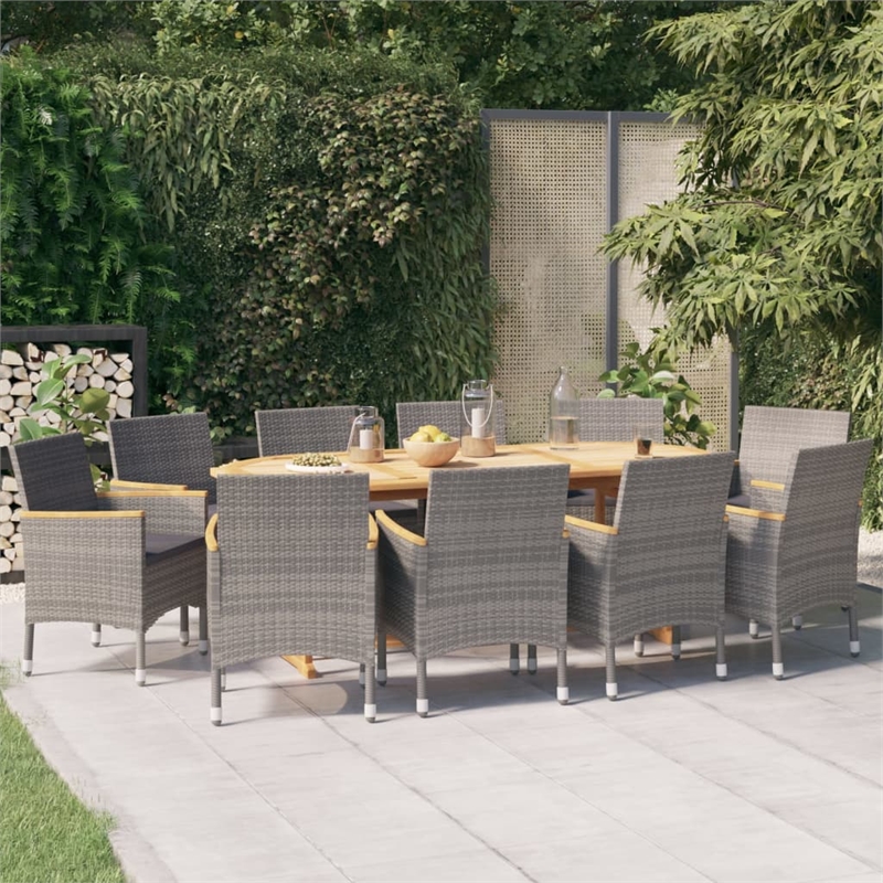 vidaXL Garden Dining Set in Gray/Dark Gray
