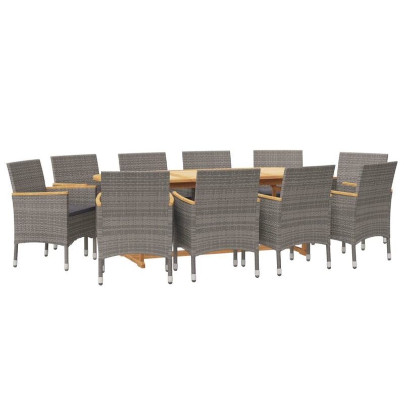 vidaXL Garden Dining Set in Gray/Dark Gray