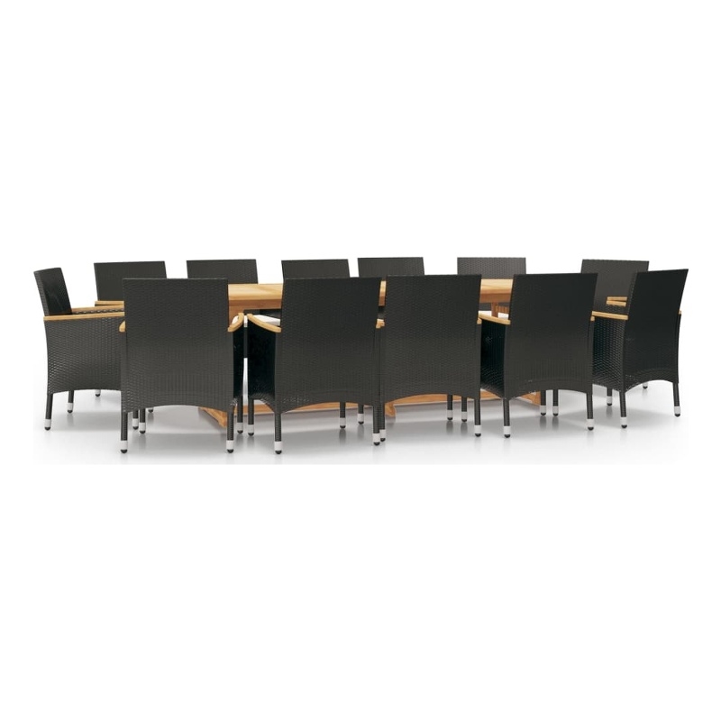 vidaXL Garden Dining Set in Black and Cream