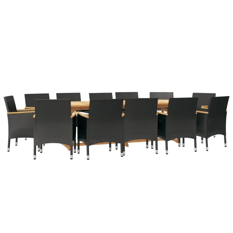 vidaXL Garden Dining Set in Black and Cream