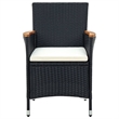 vidaXL Garden Dining Set in Black and Cream