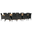 vidaXL Garden Dining Set in Black and Cream
