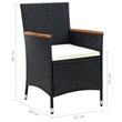 vidaXL Garden Dining Set in Black and Cream