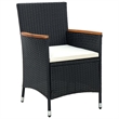 vidaXL Garden Dining Set in Black and Cream
