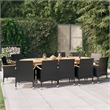 vidaXL Garden Dining Set in Black and Cream